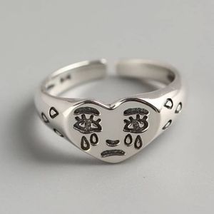Crying face right, adjustable ring,women rings